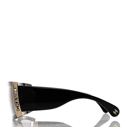 Chanel Acetate Rectangle Logo Sunglasses 571546A Black 3 of 7