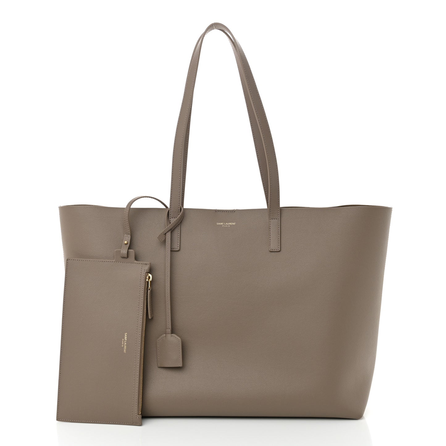 Calfskin Large Shopping Tote Dark Beige