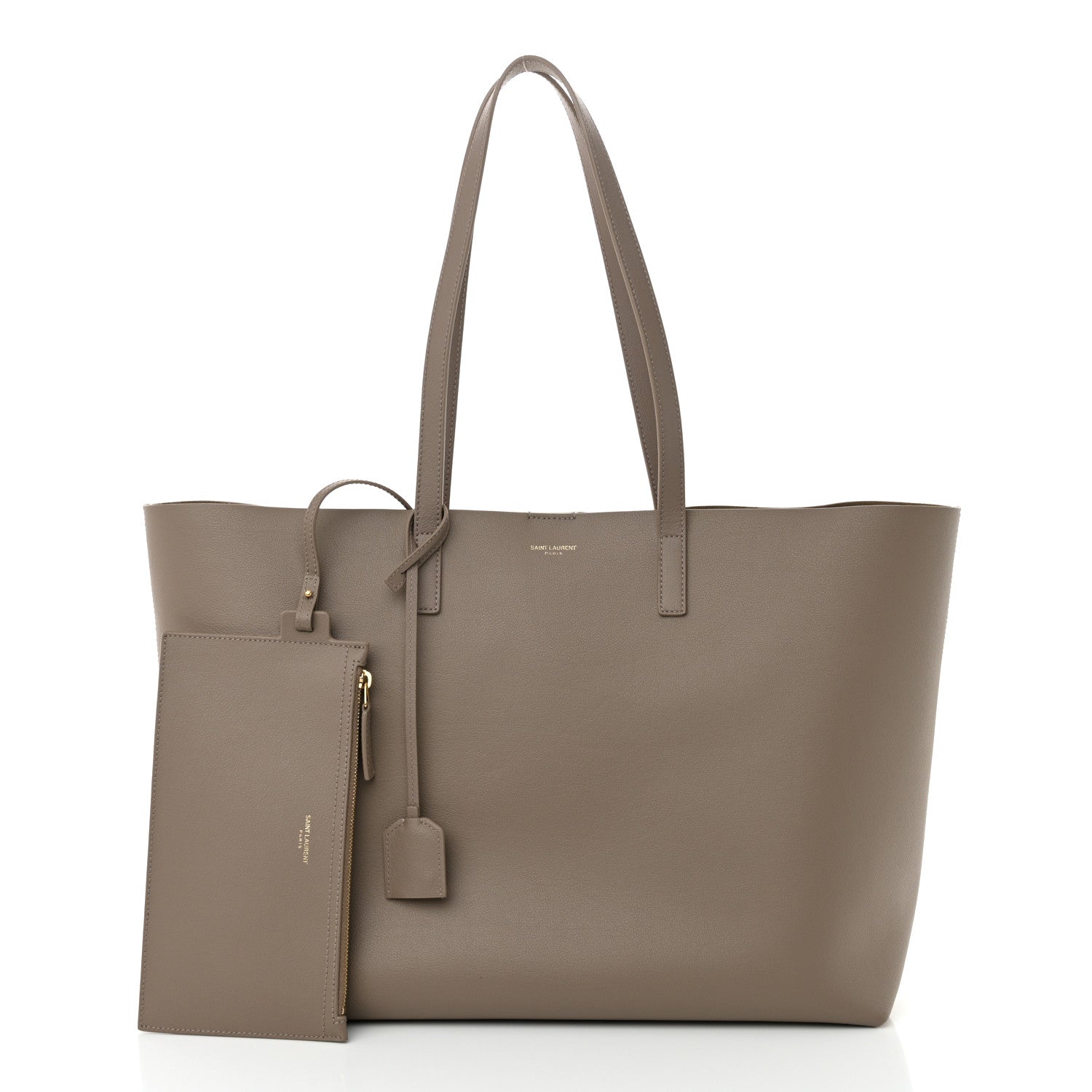 Saint Laurent Calfskin Large Shopping Tote Dark Beige 3 of 12