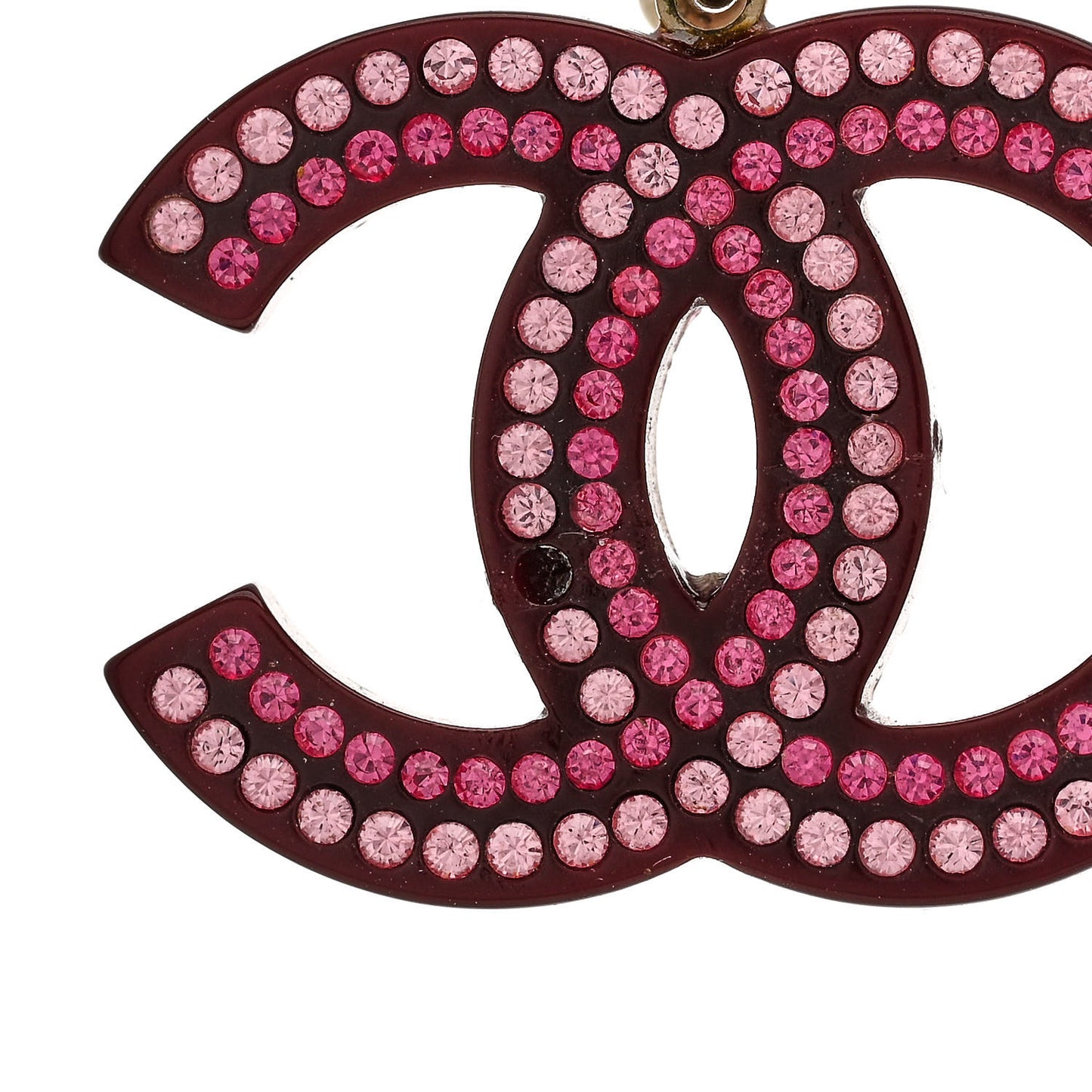 Crystal Resin CC Drop Earrings Pink Burgundy