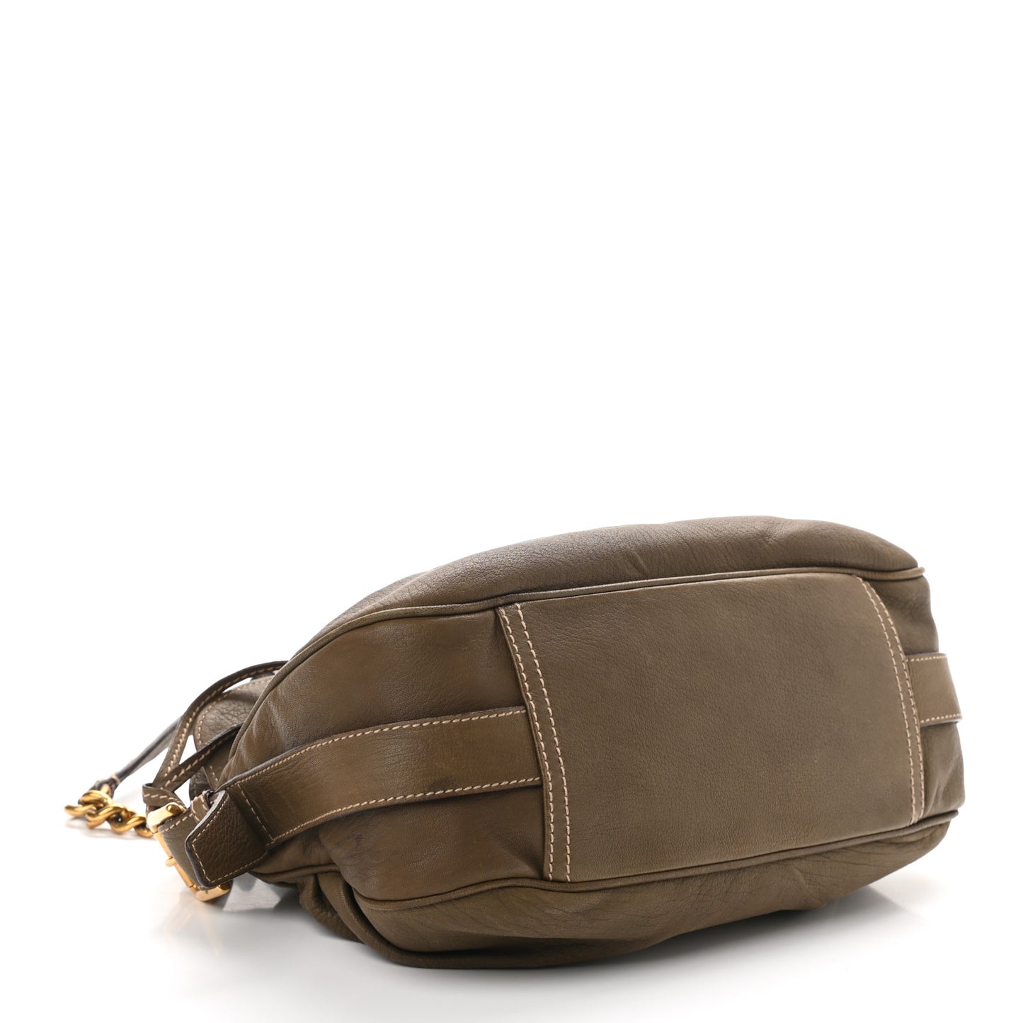 Grained Calfskin D Ring Hobo Flap Brown