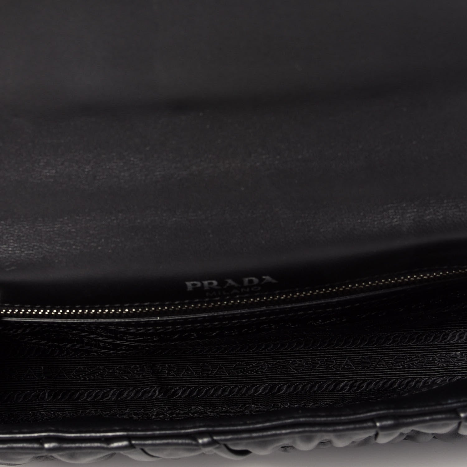 Prada Nappa Gaufre Small Chain Flap Shoulder Bag Black 5 of 9