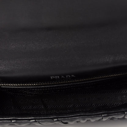 Prada Nappa Gaufre Small Chain Flap Shoulder Bag Black 5 of 9