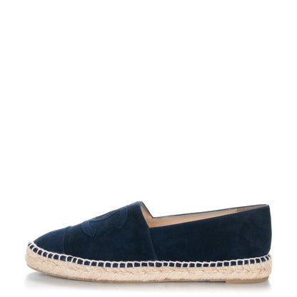 Chanel Kid Suede CC Espadrilles 41 Dark Navy Blue 1 of 7