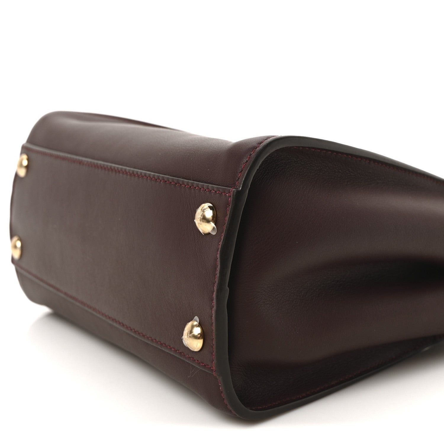 Fendi Vitello Seta Fabric Jacquard FF 1974 Mini Peekaboo Iconic Satchel Granata Tobacco Moro 9 of 9