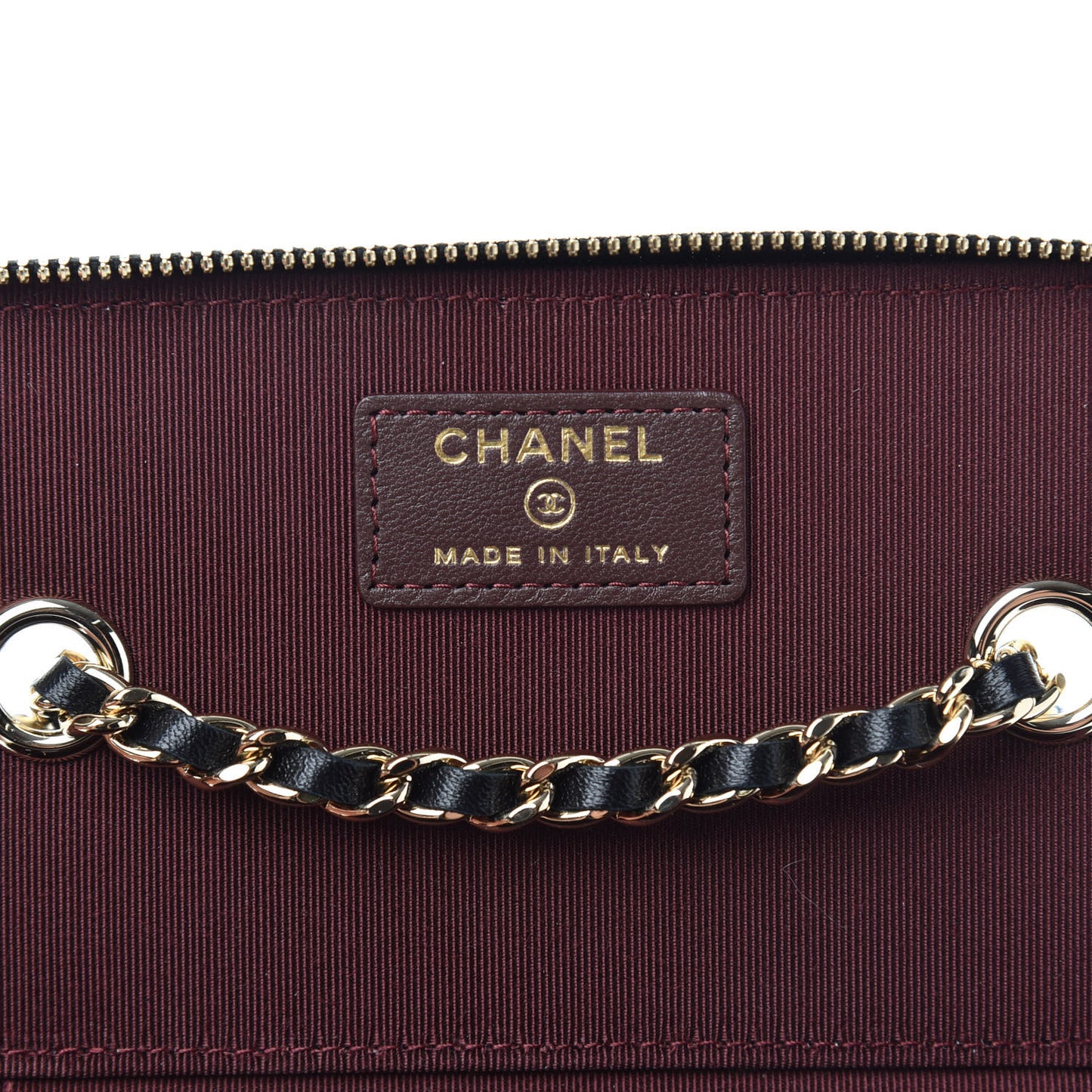 Lambskin Quilted Small Vanity Case With Chain Black