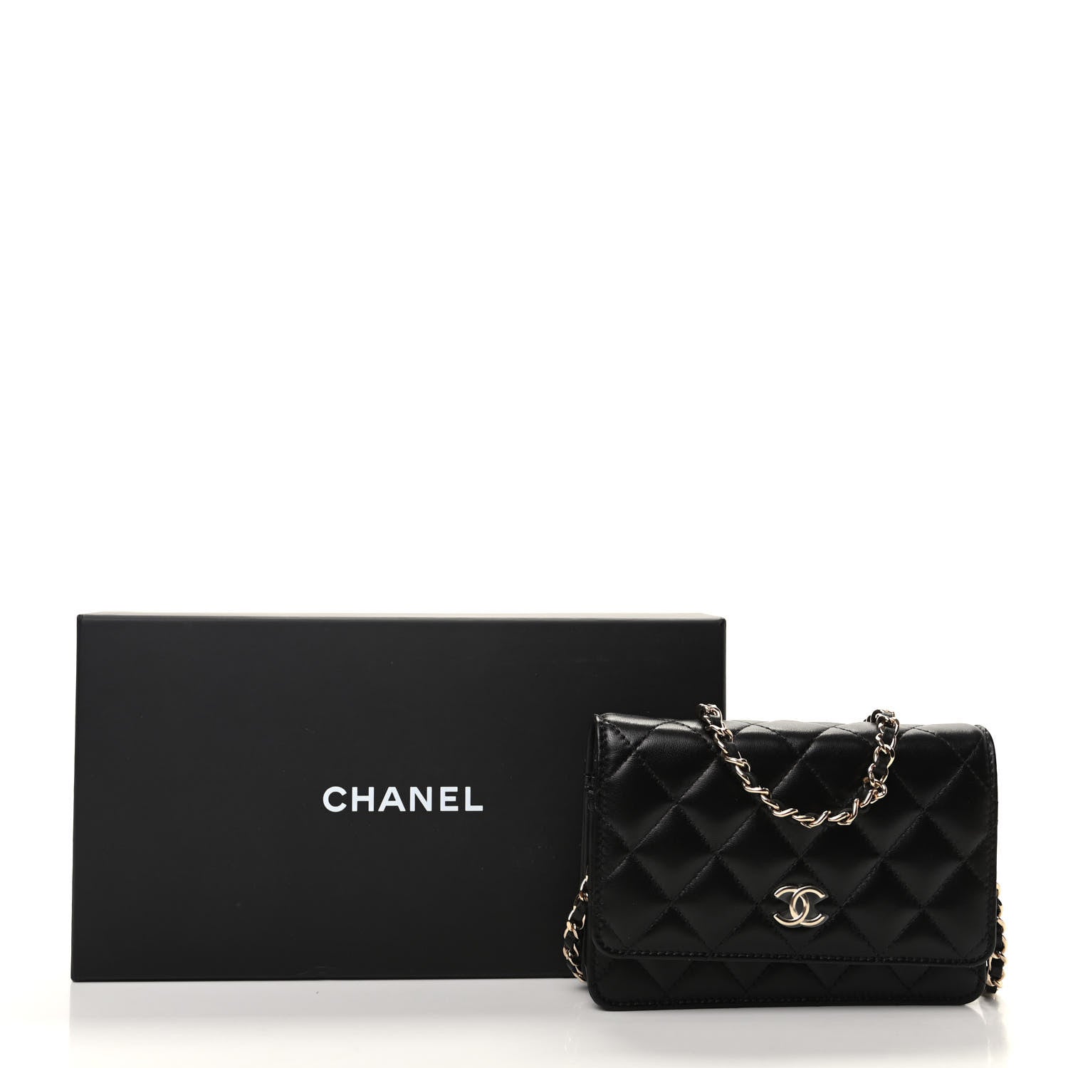 Chanel Lambskin Quilted Mini Camellia Bow Wallet On Chain WOC Black 9 of 9