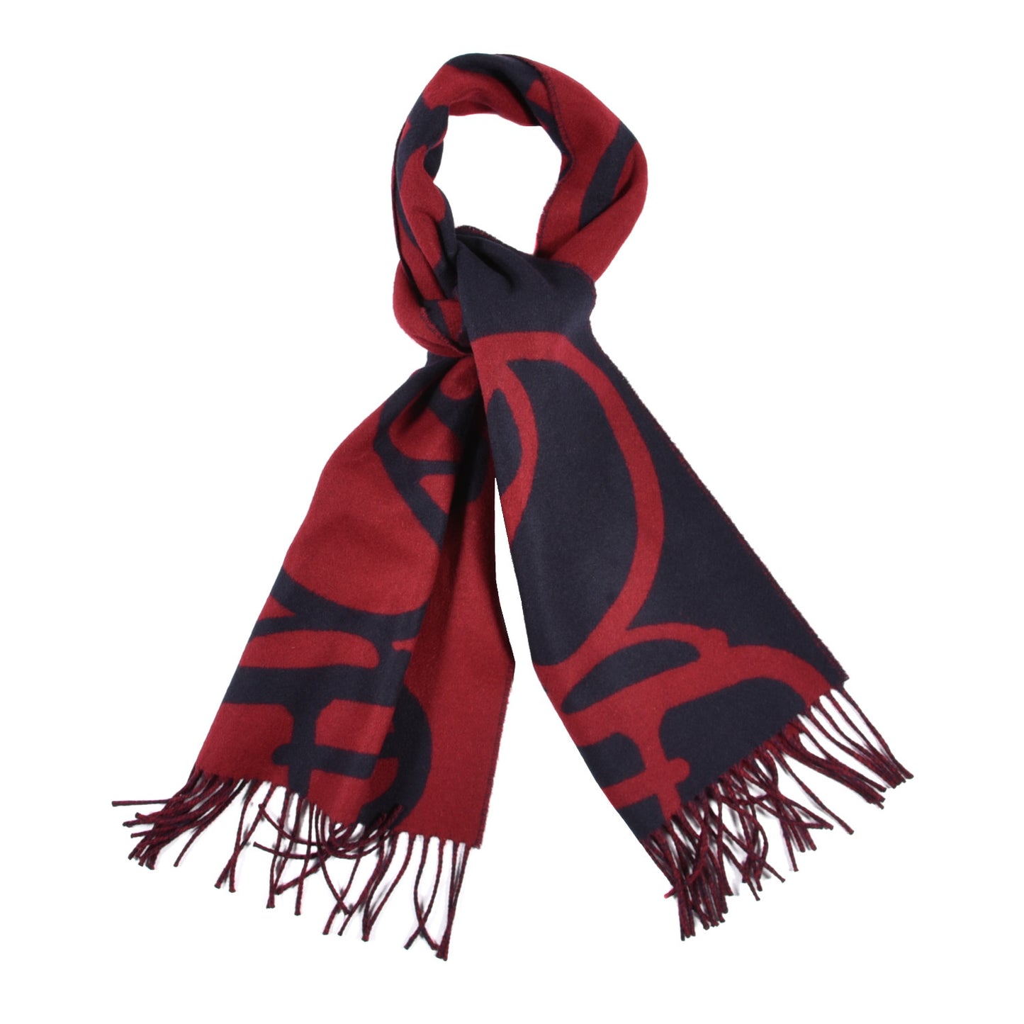 Cashmere Boucles et Camails Muffler Marine Bordeaux