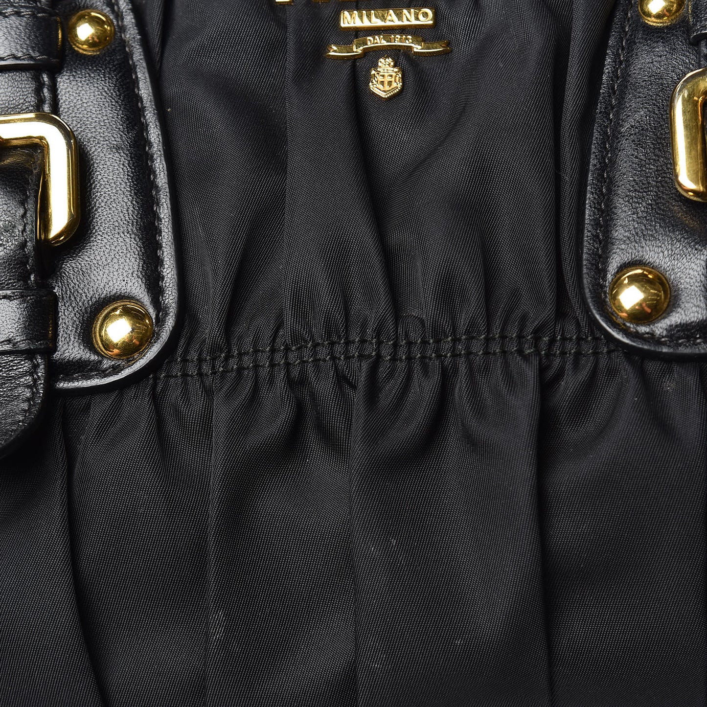 Tessuto Nylon Gaufre Shopping Satchel Black