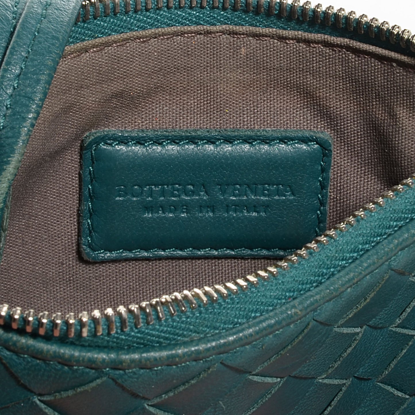 Nappa Intrecciato Key Case Teal