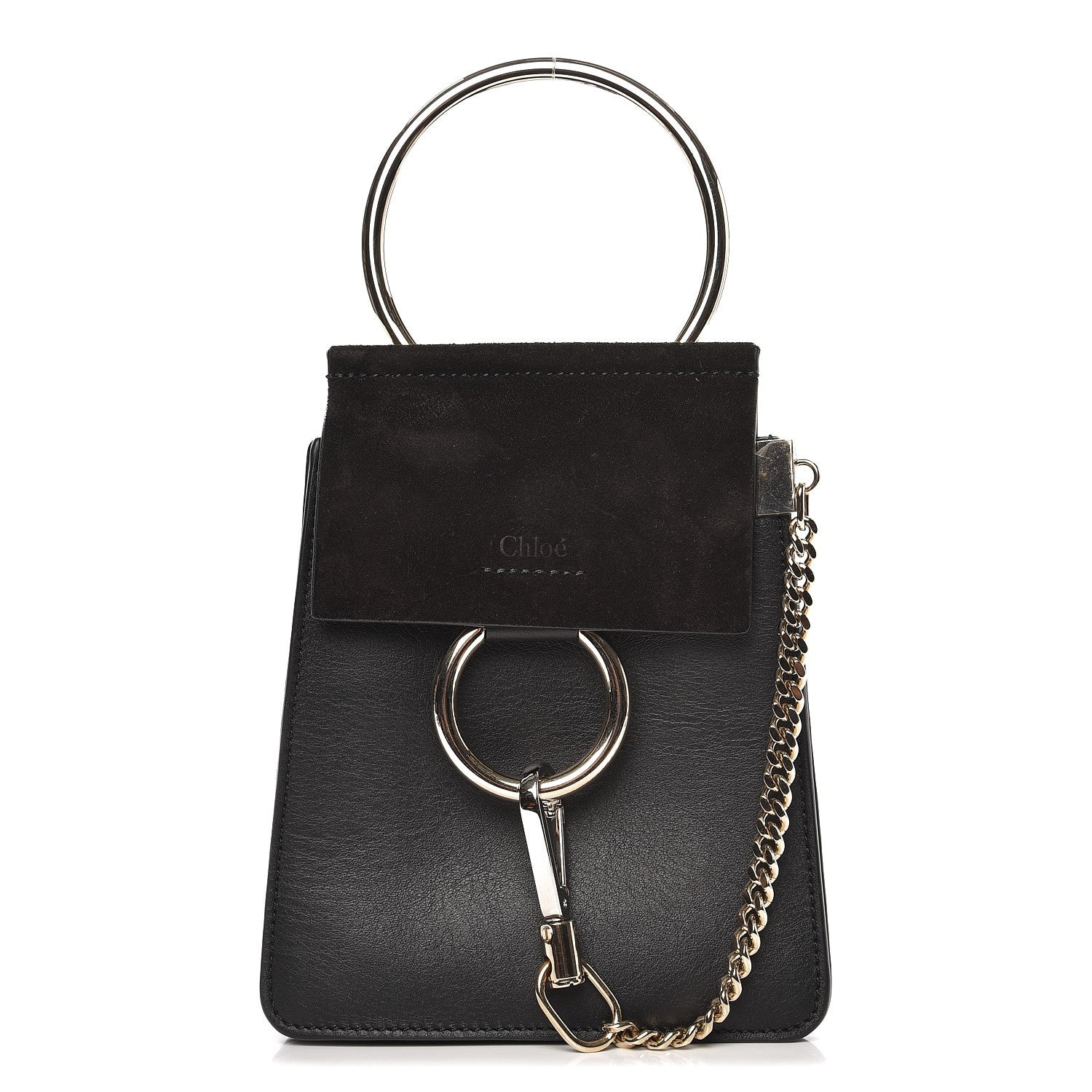 Chloe Suede Calfskin Mini Faye Bracelet Bag Black 1 of 7