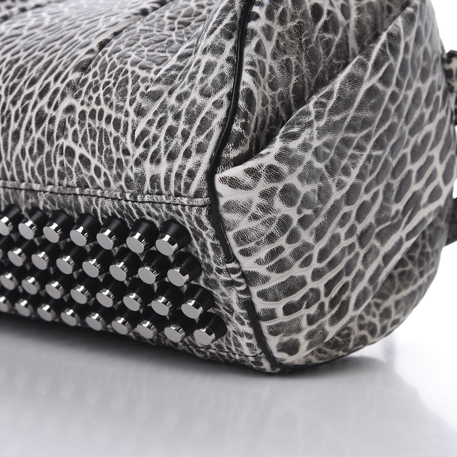Alexander Wang Pebbled Lambskin Rockie Black White Rhodium Hardware 11 of 11