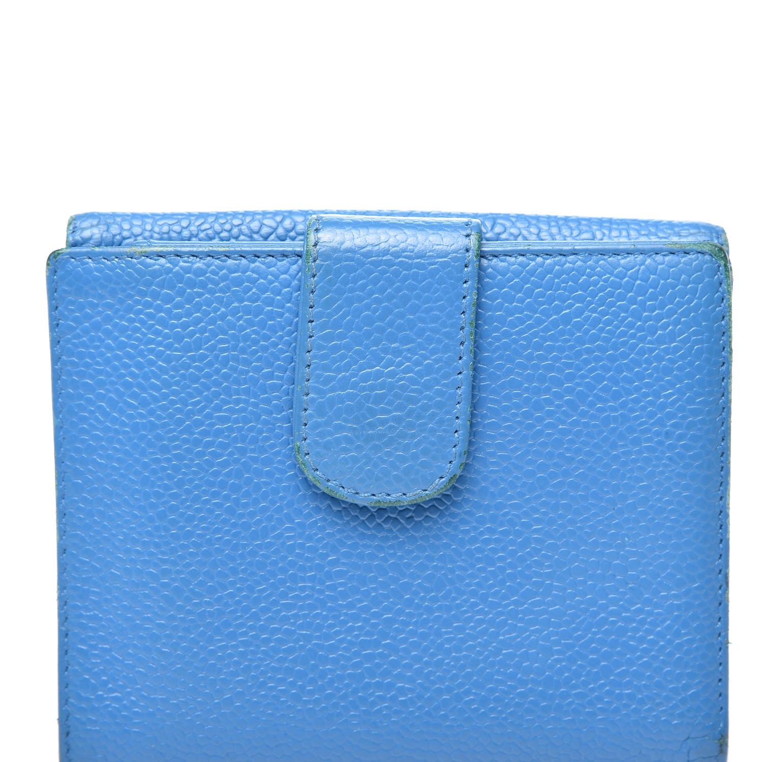 Chanel Caviar Timeless CC Compact French Wallet Blue 9 of 18