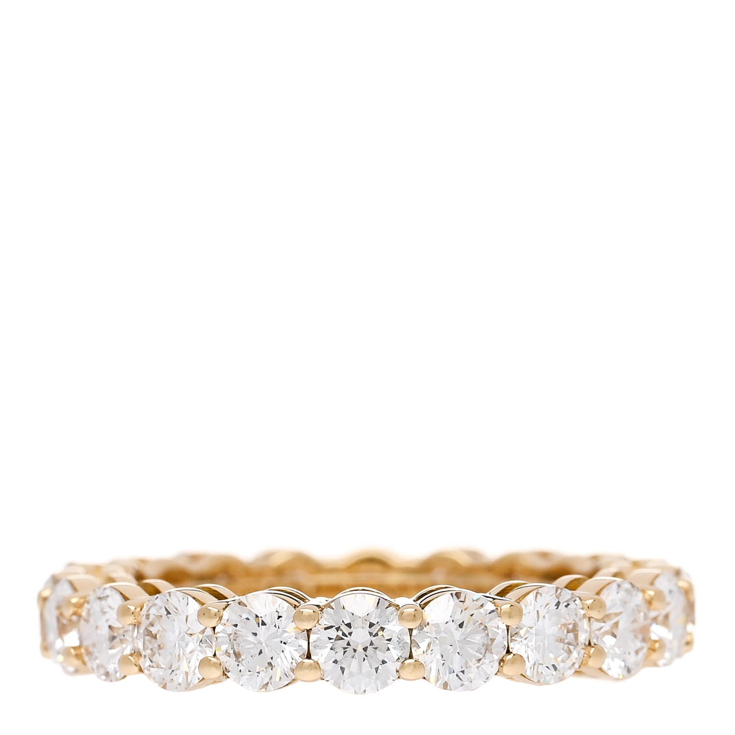 18K Yellow Gold Diamond 3.7mm Embrace Eternity Band Ring 54 7