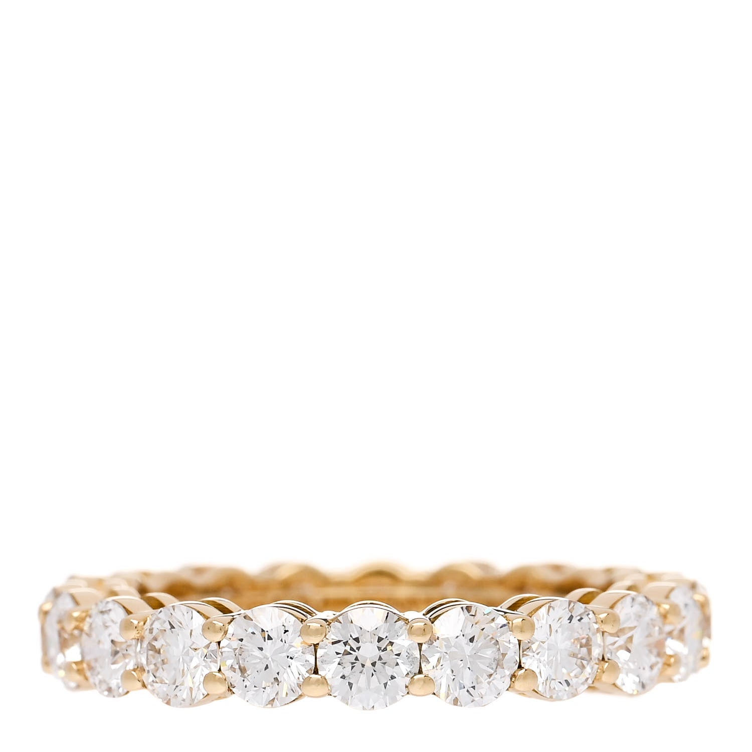 Tiffany 18K Yellow Gold Diamond 3.7mm Embrace Eternity Band Ring 54 7 3 of 5