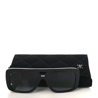 Chanel Acetate Crystal CC Pilot Sunglasses 71666 Black 7 of 7