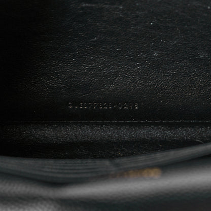 Saint Laurent Grain De Poudre Matelasse Chevron Monogram Chain Wallet Black 7 of 11