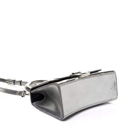 Balenciaga Metallic Textured Calfskin Hourglass Top Handle Bag XS Silver 3 of 6