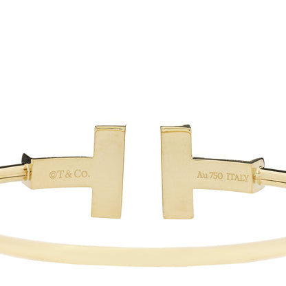 Tiffany 18K Yellow Gold T Wide Wire Bracelet 3 of 4