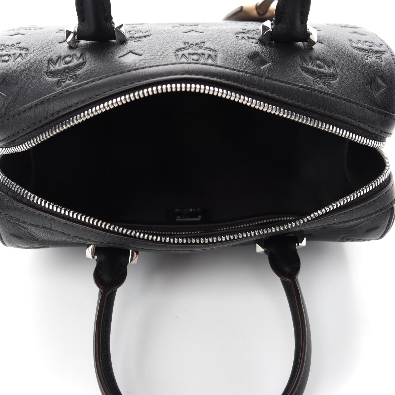 MCM Calfskin Ottomar Monogram Essential Boston Bag Black 5 of 11