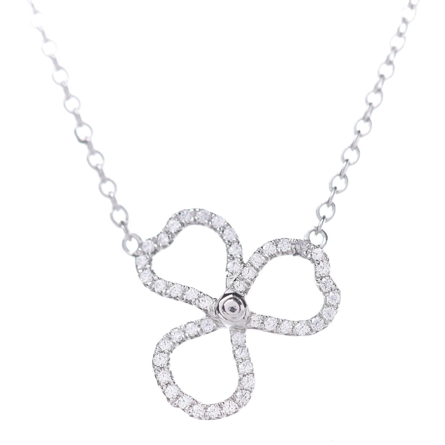 Tiffany Platinum Diamond Mini Paper Flowers Pendant Necklace 4 of 6