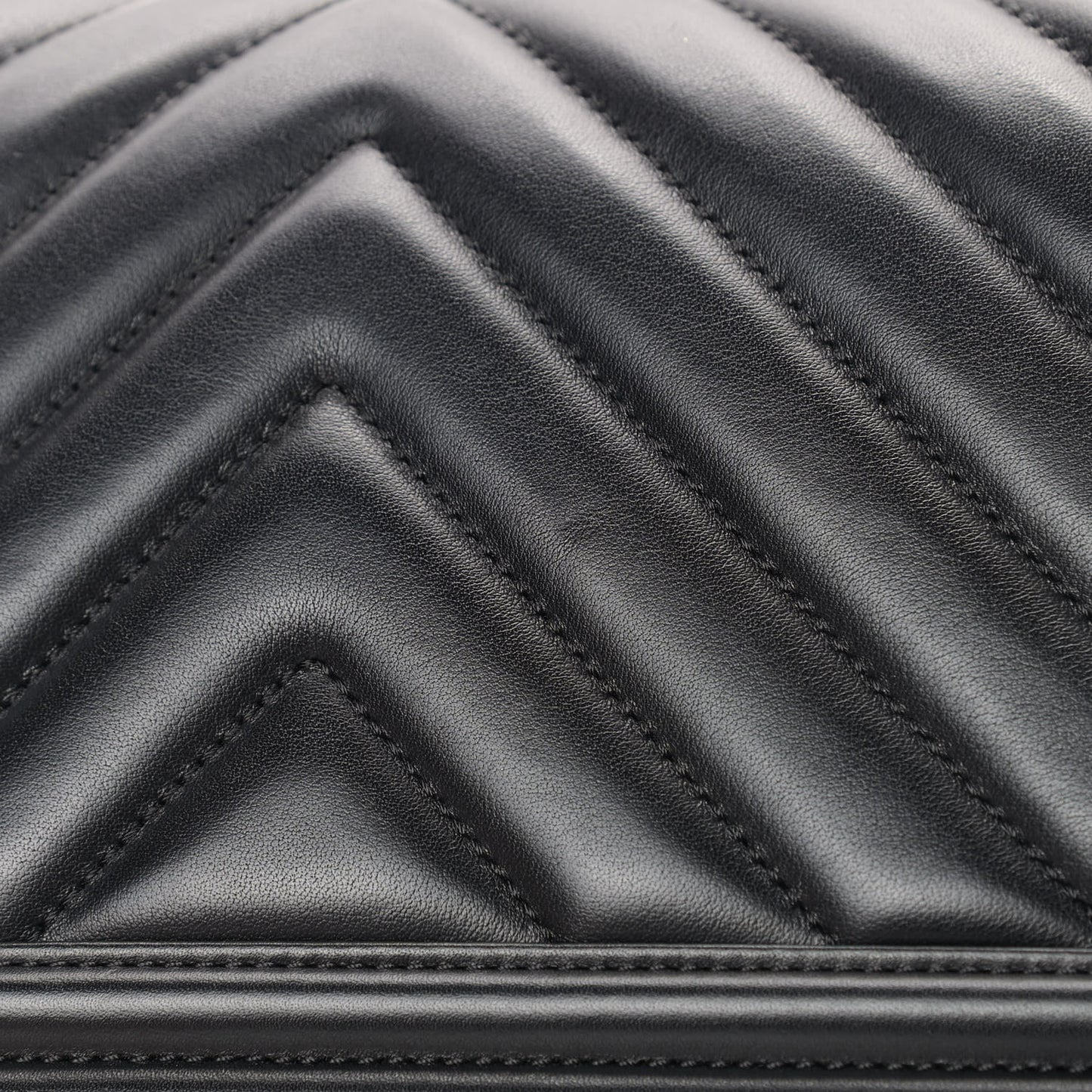 Calfskin Chevron Quilted Medium Boy Flap Black