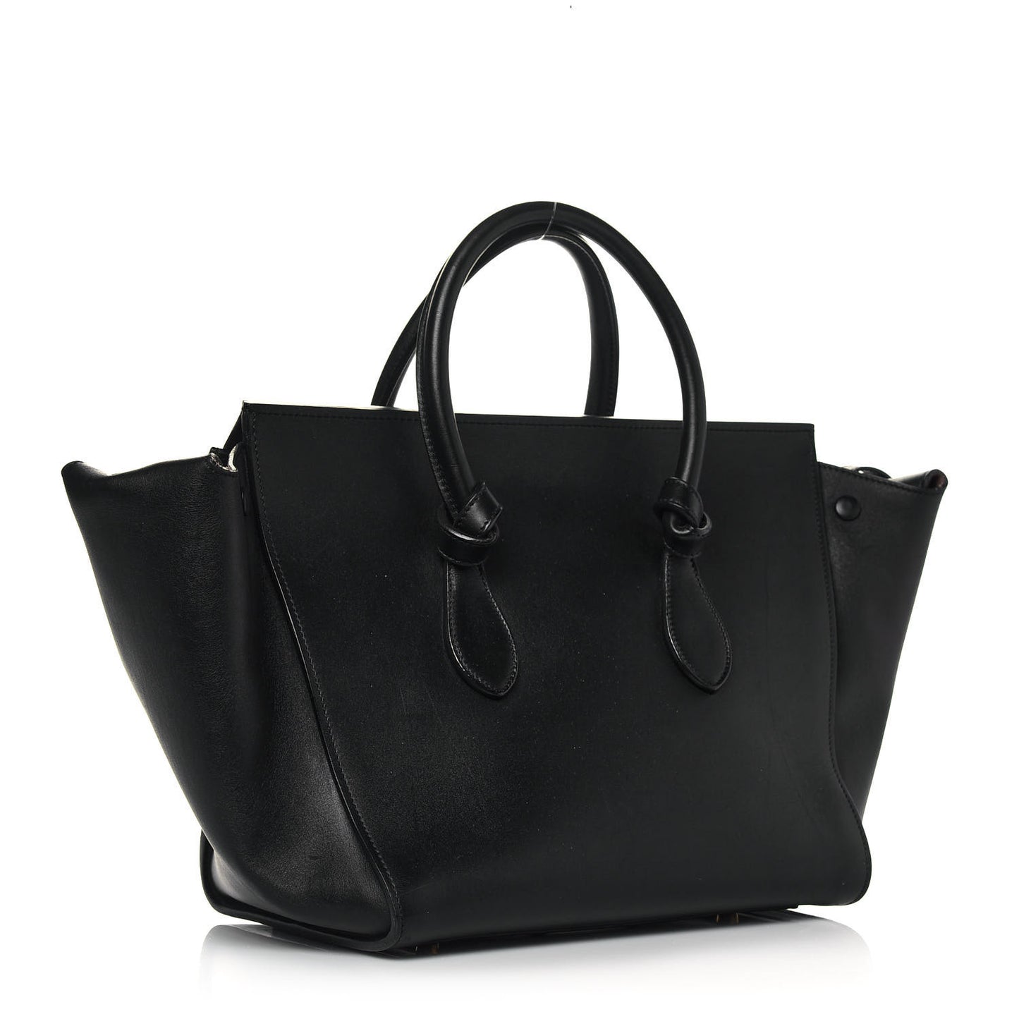Smooth Calfskin Small Tie Knot Tote Black