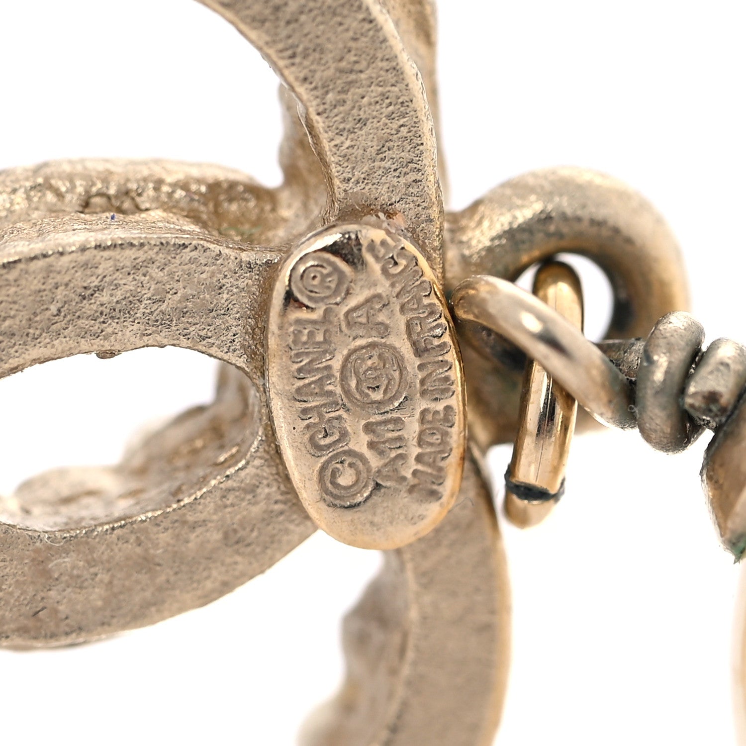 Chanel Pearl CC Drop Earrings Light Gold 7 of 7