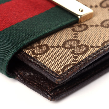 Gucci Monogram Web Ladies Web French Wallet Brown 12 of 13