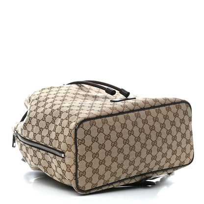 Gucci Monogram Dollar Calfskin O Drawstring Backpack Beige Ebony Testa di Moro Dark Chocolate 4 of 9