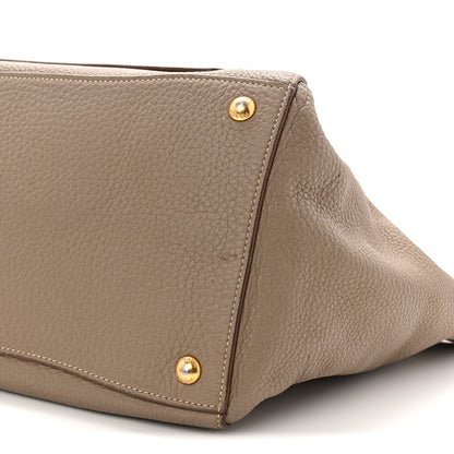 Prada Vitello Daino Pocket Shopping Tote Cammeo 10 of 16