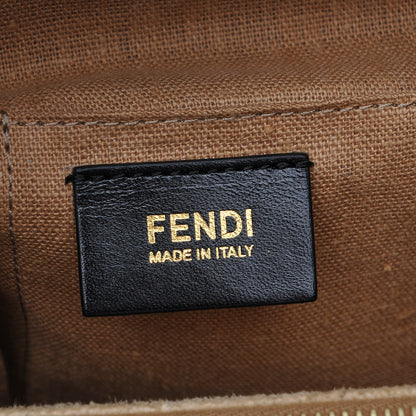 Fendi Canvas Vitello Regular 2Jours Tote Bianco Black 6 of 7