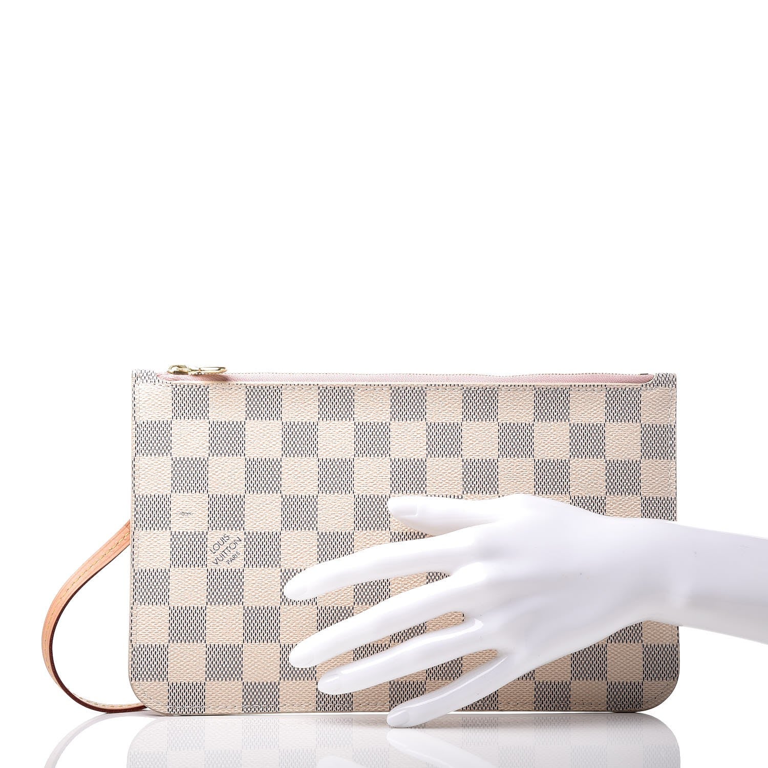 Louis Vuitton Damier Azur Neverfull MM GM Pochette Rose Ballerine 2 of 9