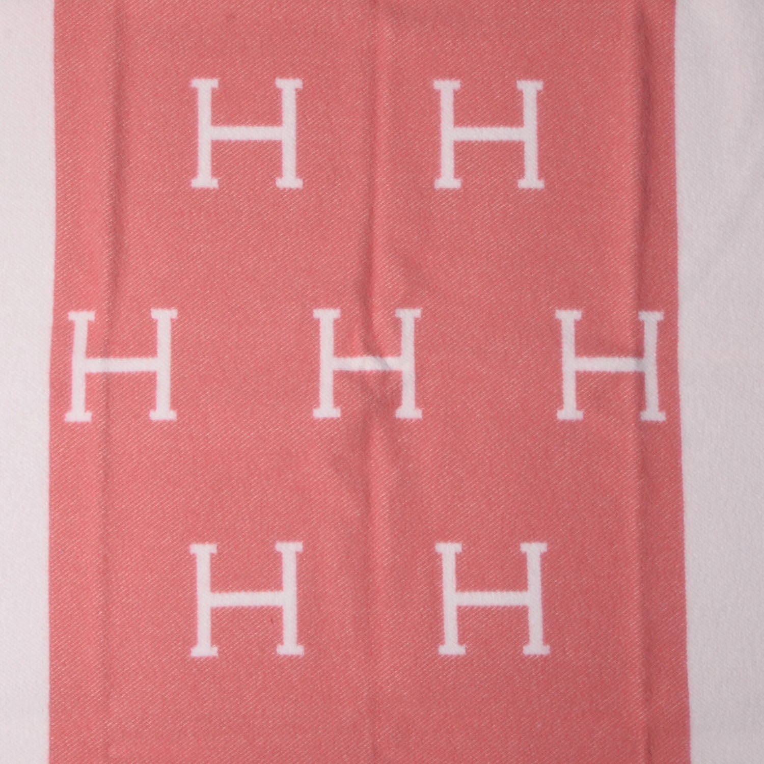 Hermes Wool Cashmere Avalon Baby Blanket Rose Airelle White 1 of 4