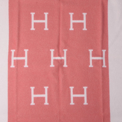 Hermes Wool Cashmere Avalon Baby Blanket Rose Airelle White 1 of 4