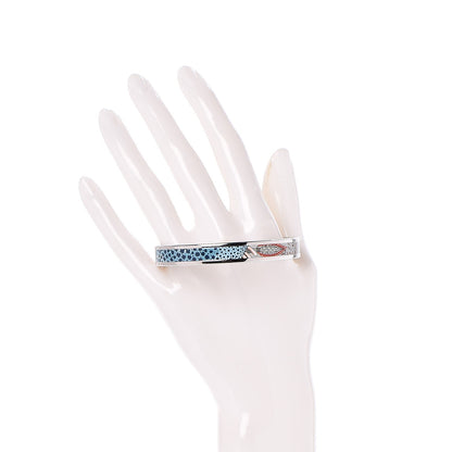 Hermes Enamel Printed Narrow La Marche de Savana Bracelet 65 Romantique 2 of 6