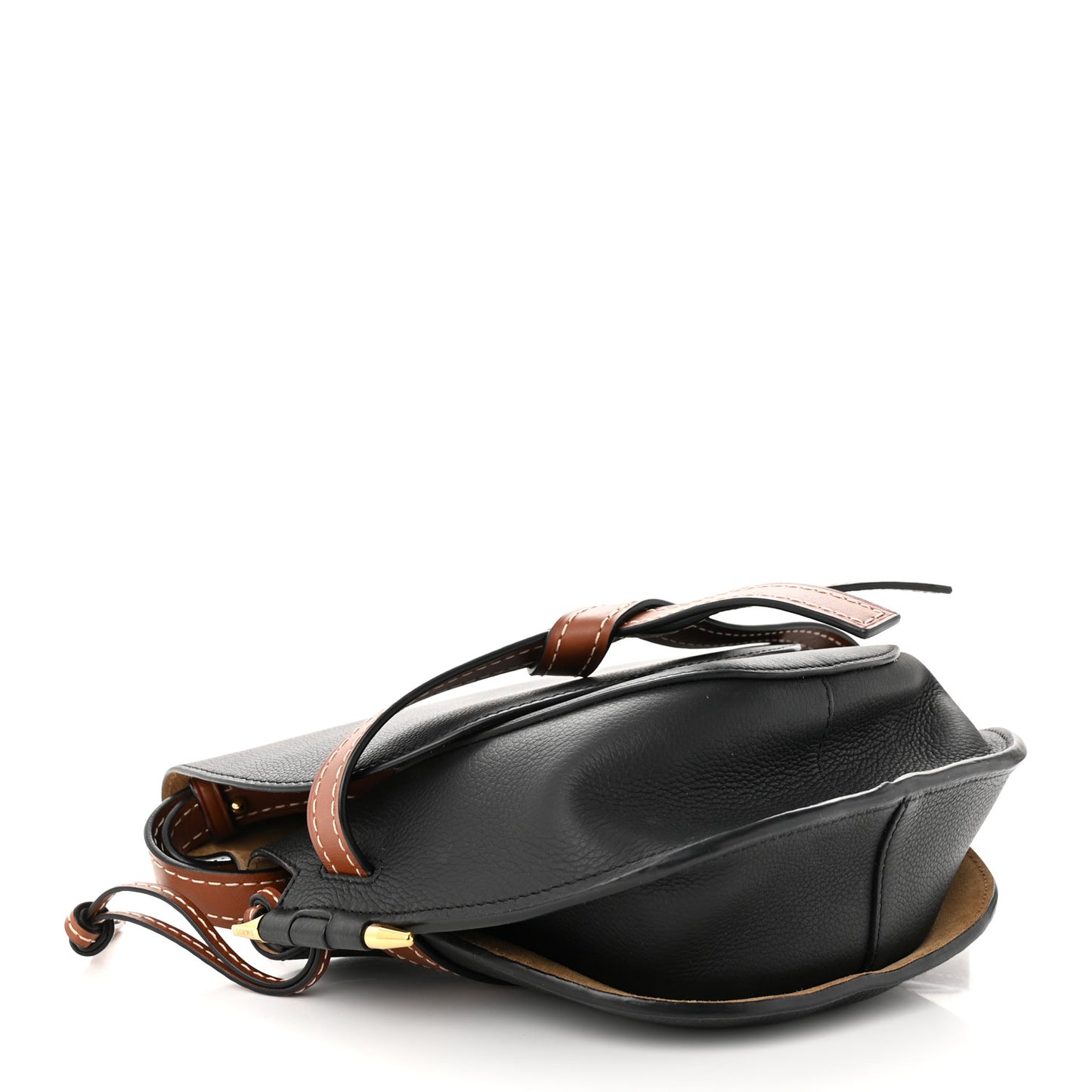 Calfskin Small Gate Crossbody Bag Black Pecan