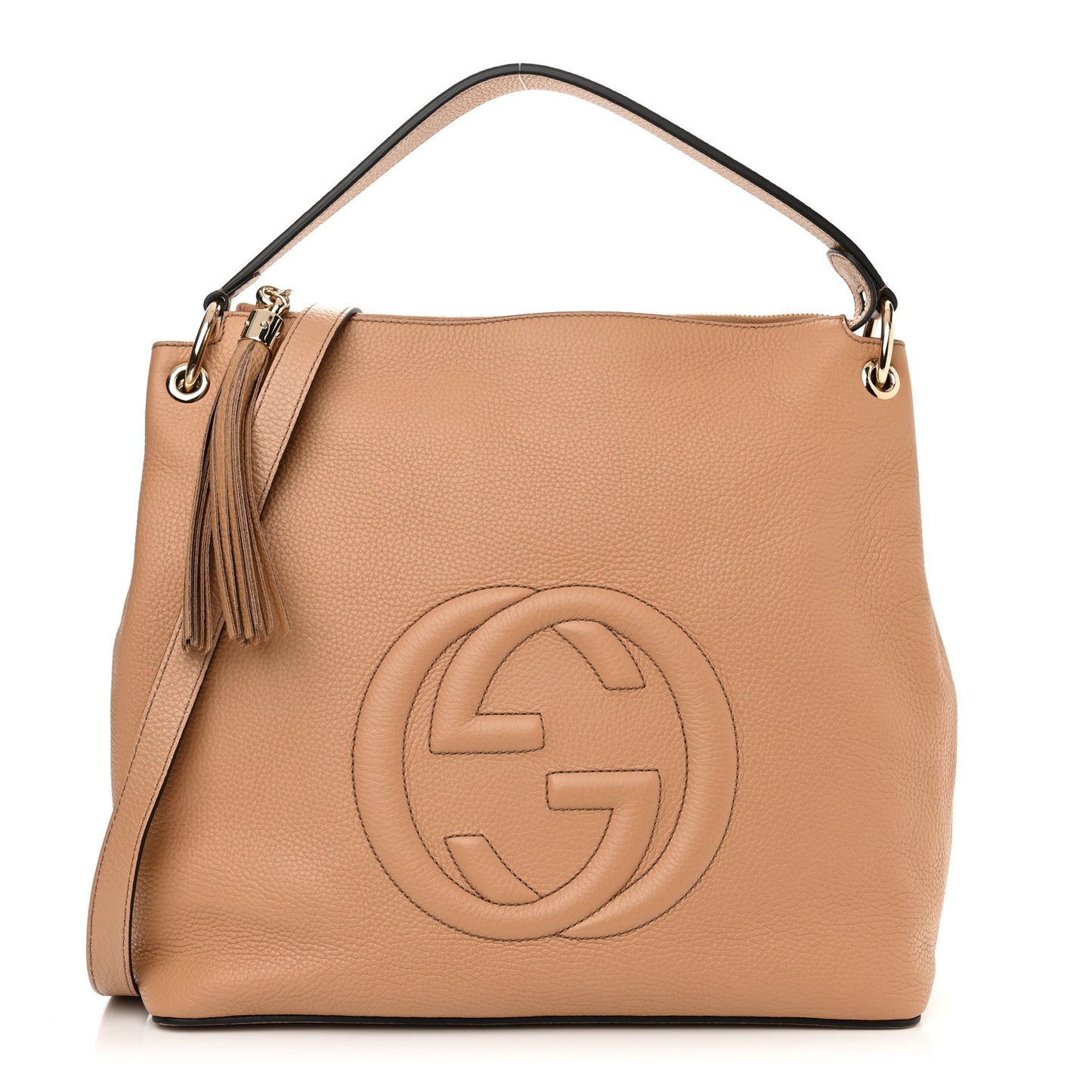 Pebbled Calfskin Large Soho Hobo Camelia