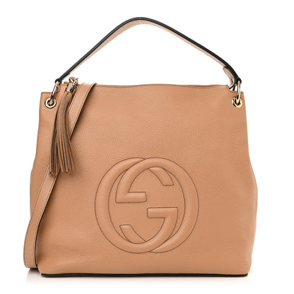 Gucci Pebbled Calfskin Large Soho Hobo Camelia 1 of 10