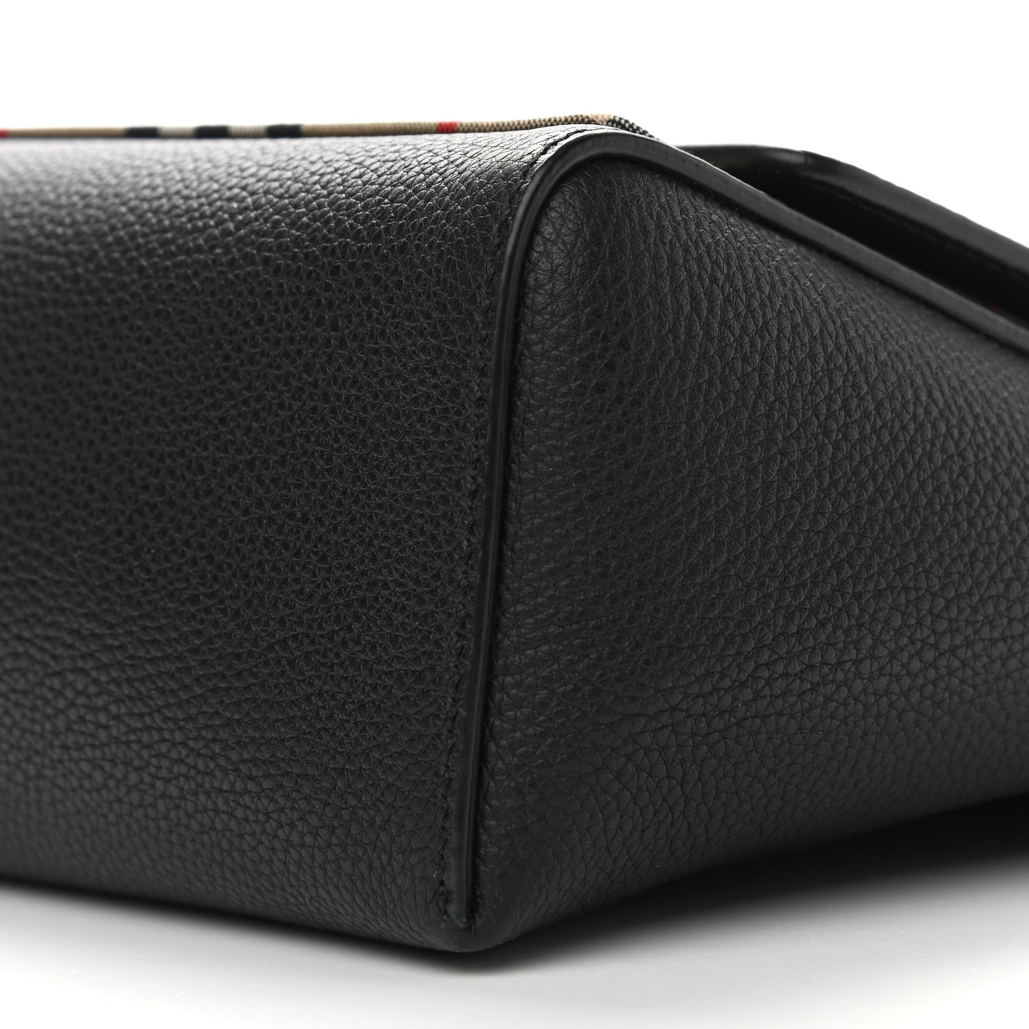 Grainy Calfskin Vintage Check Note Crossbody Bag Black