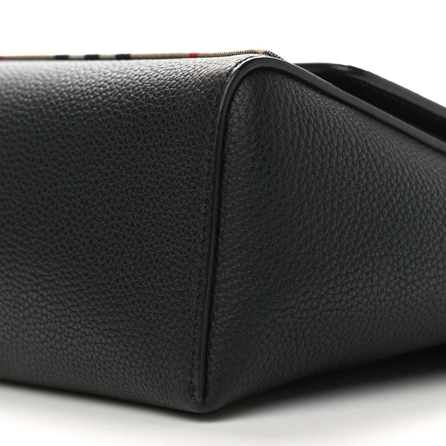 Burberry Grainy Calfskin Vintage Check Note Crossbody Bag Black 6 of 8