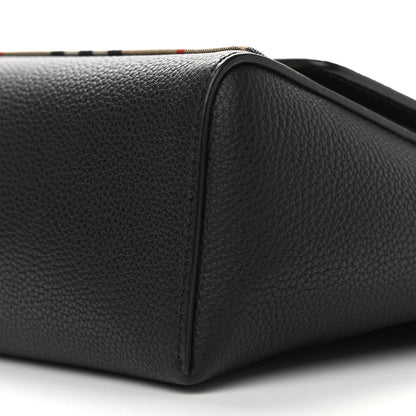 Burberry Grainy Calfskin Vintage Check Note Crossbody Bag Black 6 of 8