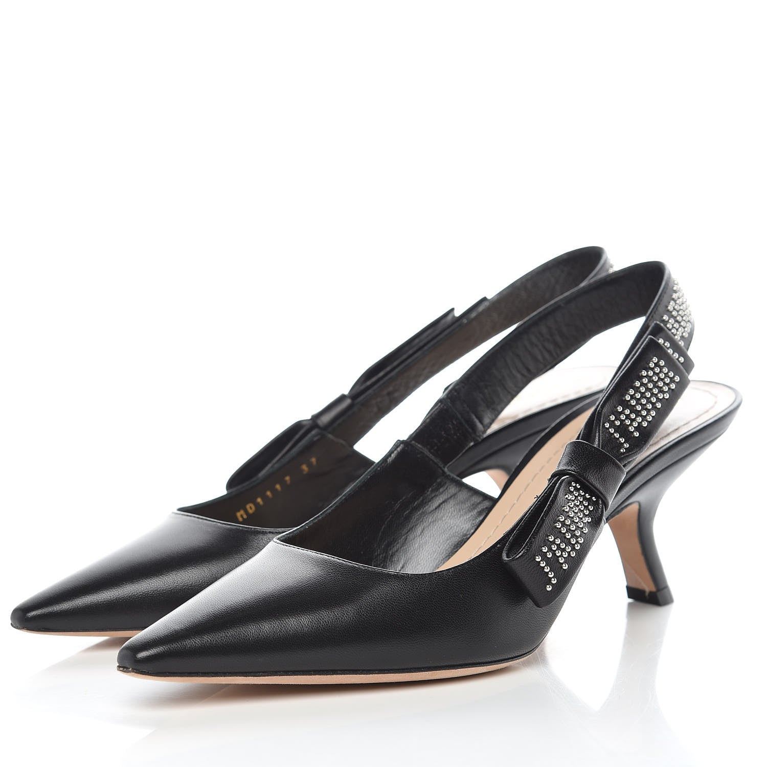 Christian Dior Lambskin Studded J'Adior Slingback 65mm Pumps 37 Black 3 of 12