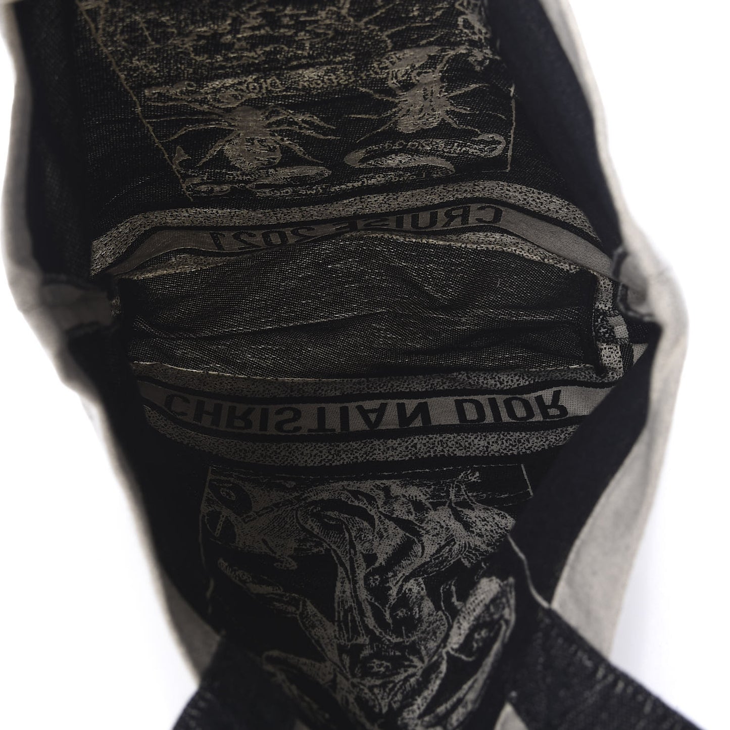 Canvas Print Cruise Tote Ivory Black