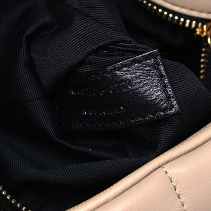 Saint Laurent Lambskin Quilted Small Loulou Puffer Monogram Chain Satchel Dark Beige 6 of 9
