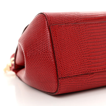 Dolce & Gabbana Stampa Iguana Crystal Small Miss Sicily Satchel Red 8 of 10