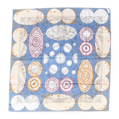 Hermes Silk Double Face Astronomie Astrologie Scarf 90 Bleu Roy Rose Orange 2 of 7