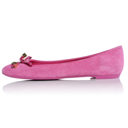 Louis Vuitton Suede Debbie Ballet Flats 38 Fuchsia 1 of 8