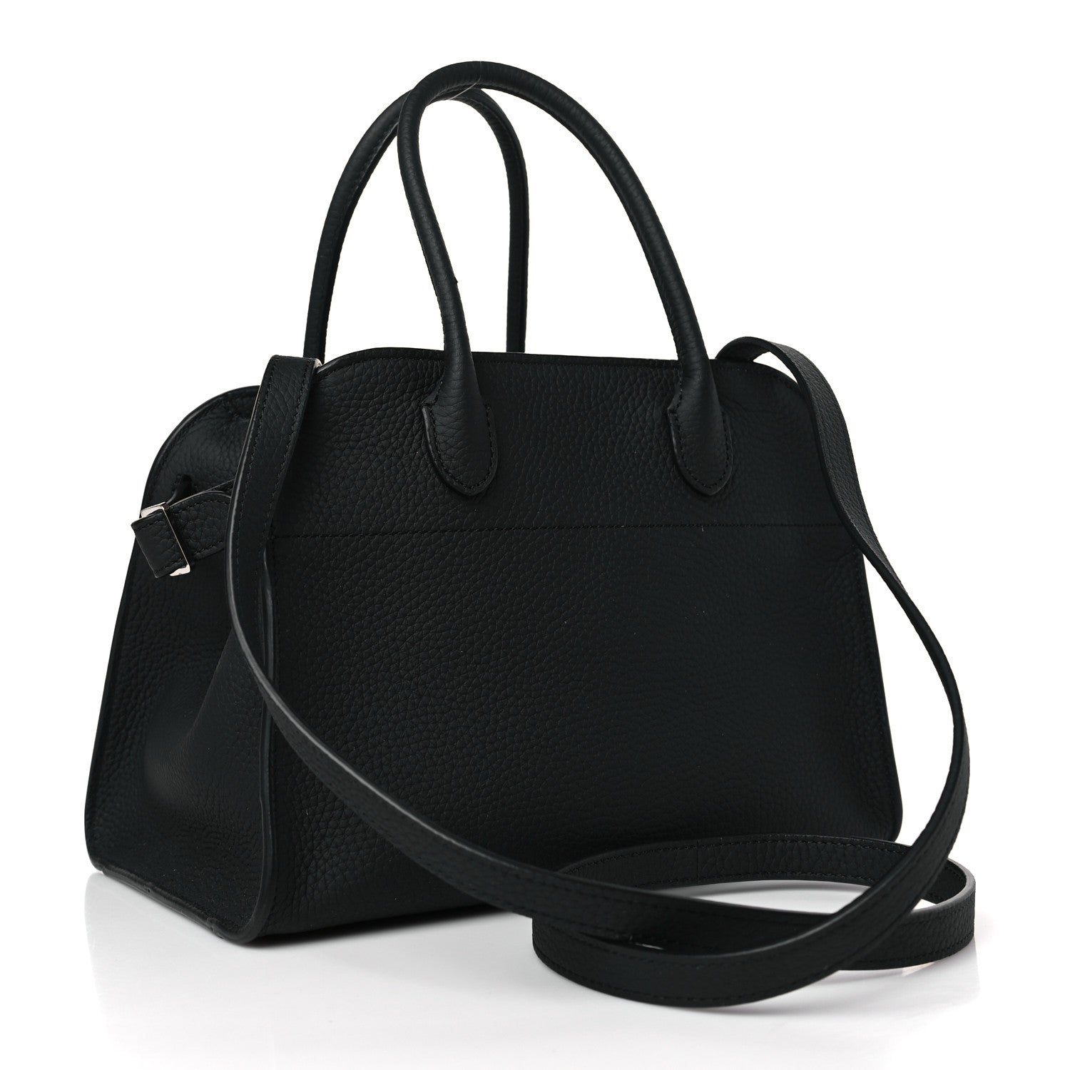 The Row Grained Calfskin Soft Margaux 10 Bag Black 3 of 8