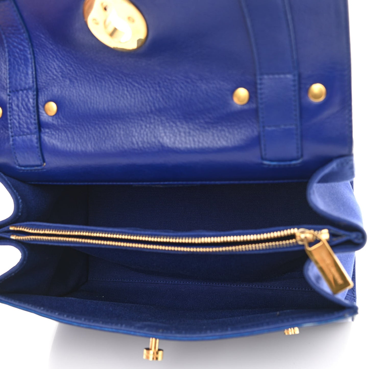Calfskin Canvas Small Muse Two Blue